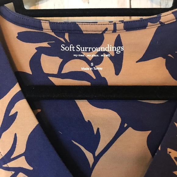 Soft Surroundings Sensational Surplice Top | Lush Tropical-Silhouette  Print - Picture 12 of 13